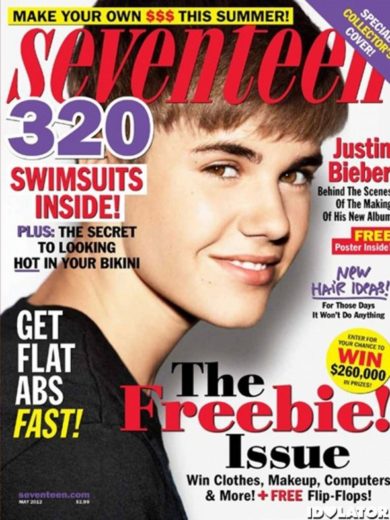 Justin Bieber na capa da revista Seventeen