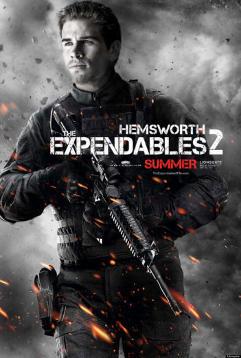 Liam Hemsworth no poster de Os Mercenários 2