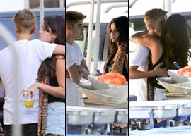 Justin Bieber surpeende Selena Gomez em set de filmagens