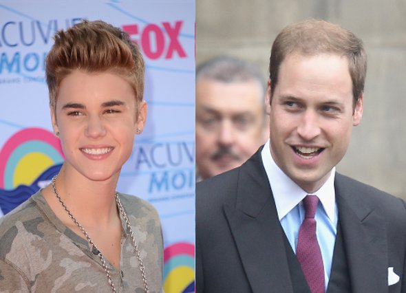 Justin Bieber critica careca de Príncipe William