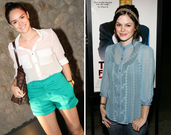 Isabelle Drummond e Rachel Bilson usando camisa