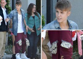 Oi? Justin Bieber usa calça com bolsos estampados de dólares