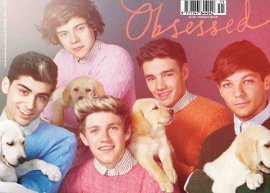 One Direction posa com filhotes para capa de revista