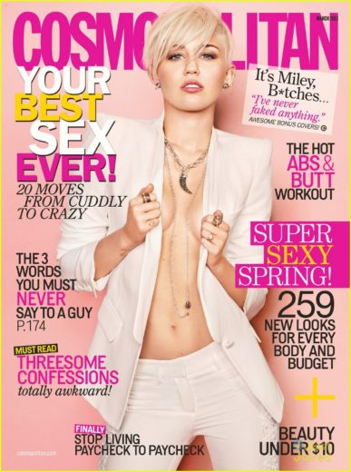 Miley Cyrus arrasa na capa da Cosmopolitan!-materia
