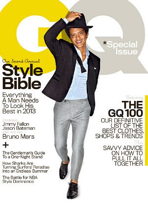 Bruno Mars na capa da GQ americana de abril