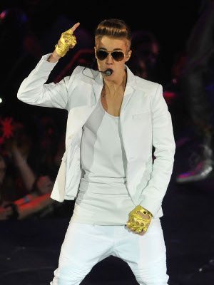 Justin Bieber durante show em Londres