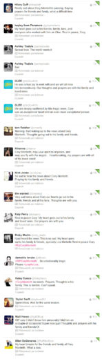 Tweets de celebridades comentando a morte de Cory Monteith