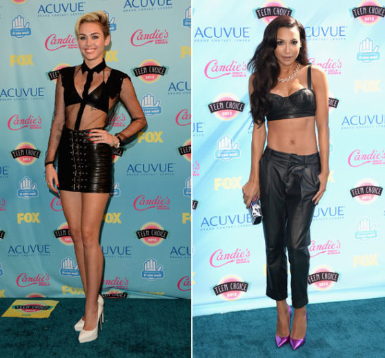 Miley Cyrus e Naya Rivera no Teen Choice Awards