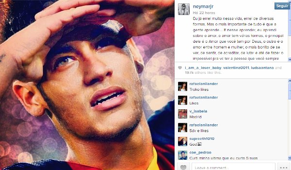 postagem de Neymar