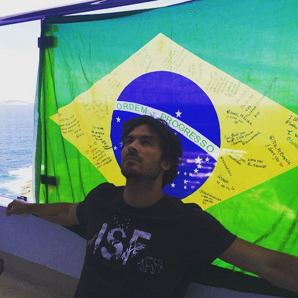 Ian Somerhalder posta foto e declara seu amor pelo Brasil no Instagram