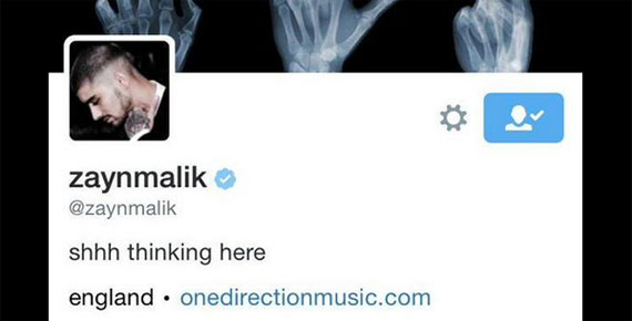 Zayn Malik tira referências à One Direction do Twitter