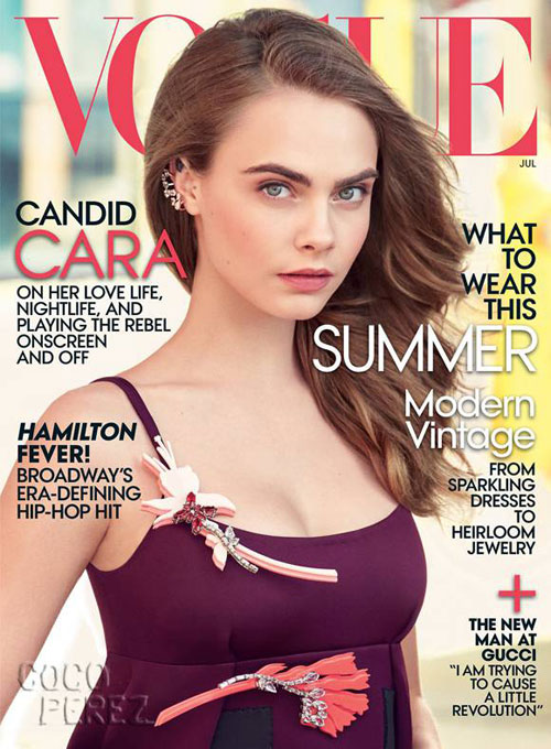 Cara Delevingne na Vogue de Julho 2015