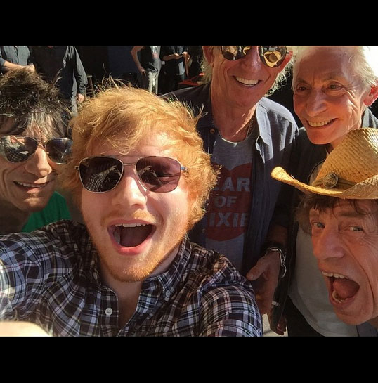 Ed Sheeran participa de show dos Rolling Stones