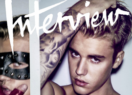 Justin Bieber tira a camisa para a revista "Interview"