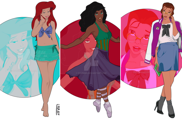 Artista espanhol transforma princesas da Disney em universitárias