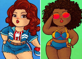 Artista brasileiro transforma blogueiras plus size em super-heroínas