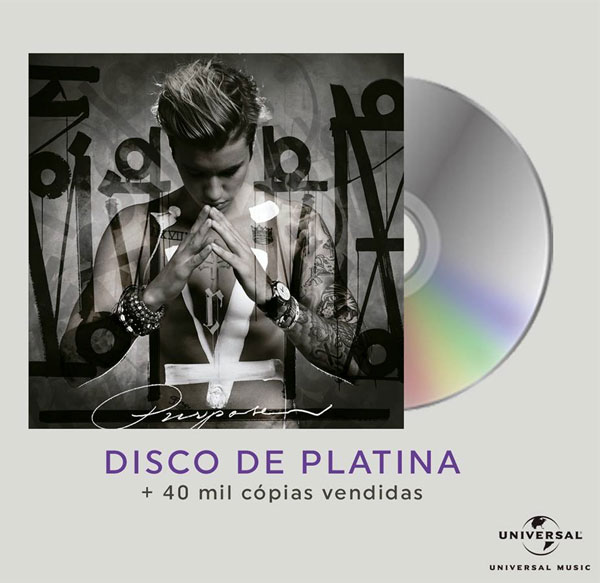 "Purpose" já é disco de platina no Brasil!