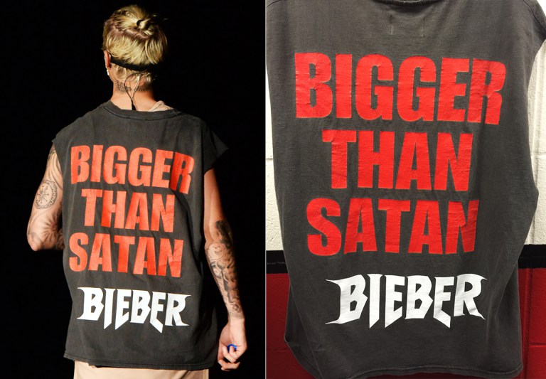 justin bieber camiseta bigger than satan