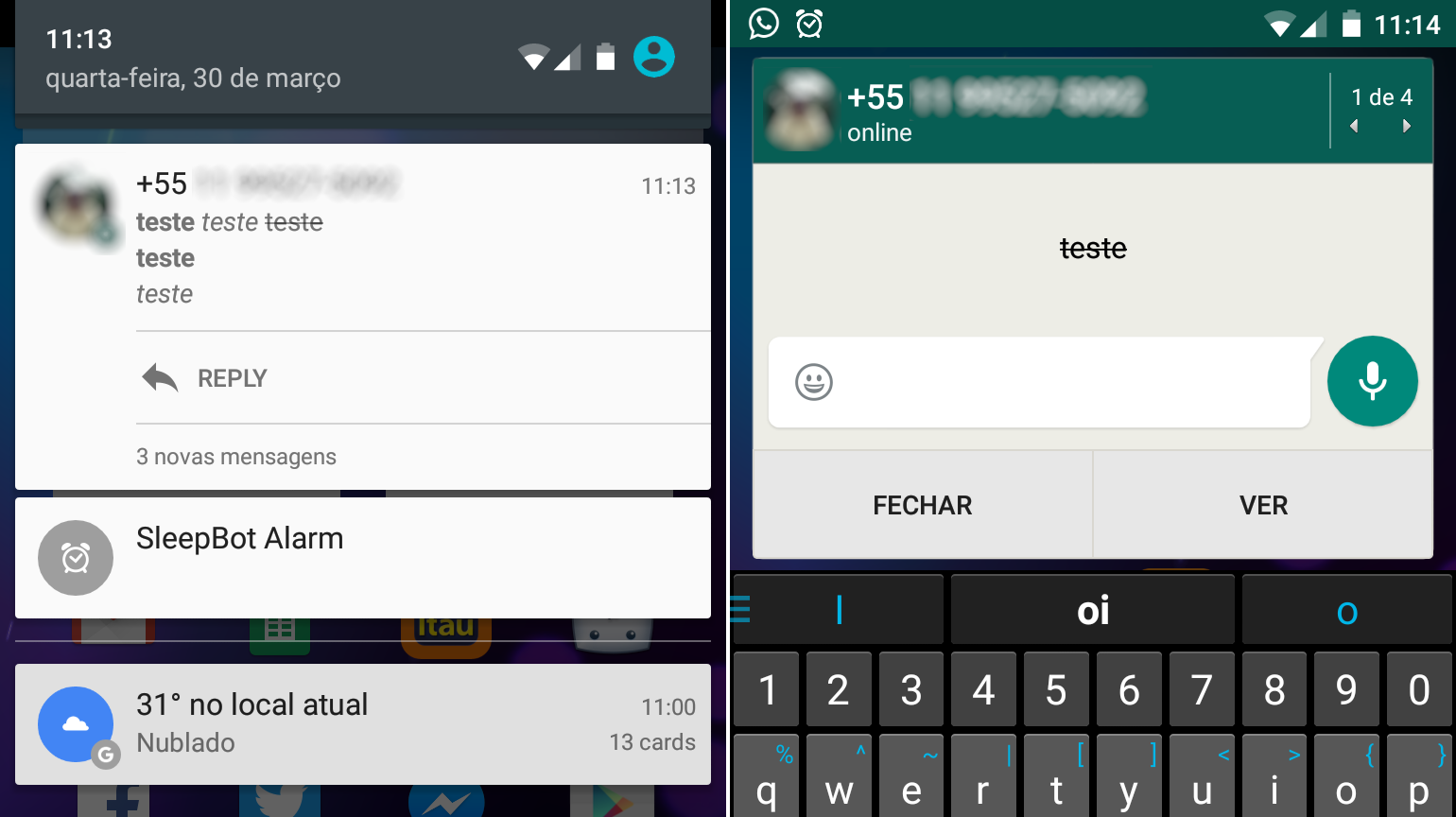 whatsapp atualização android