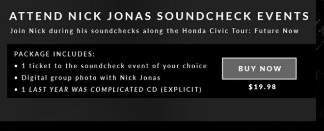 nick jonas meet and greet promocao