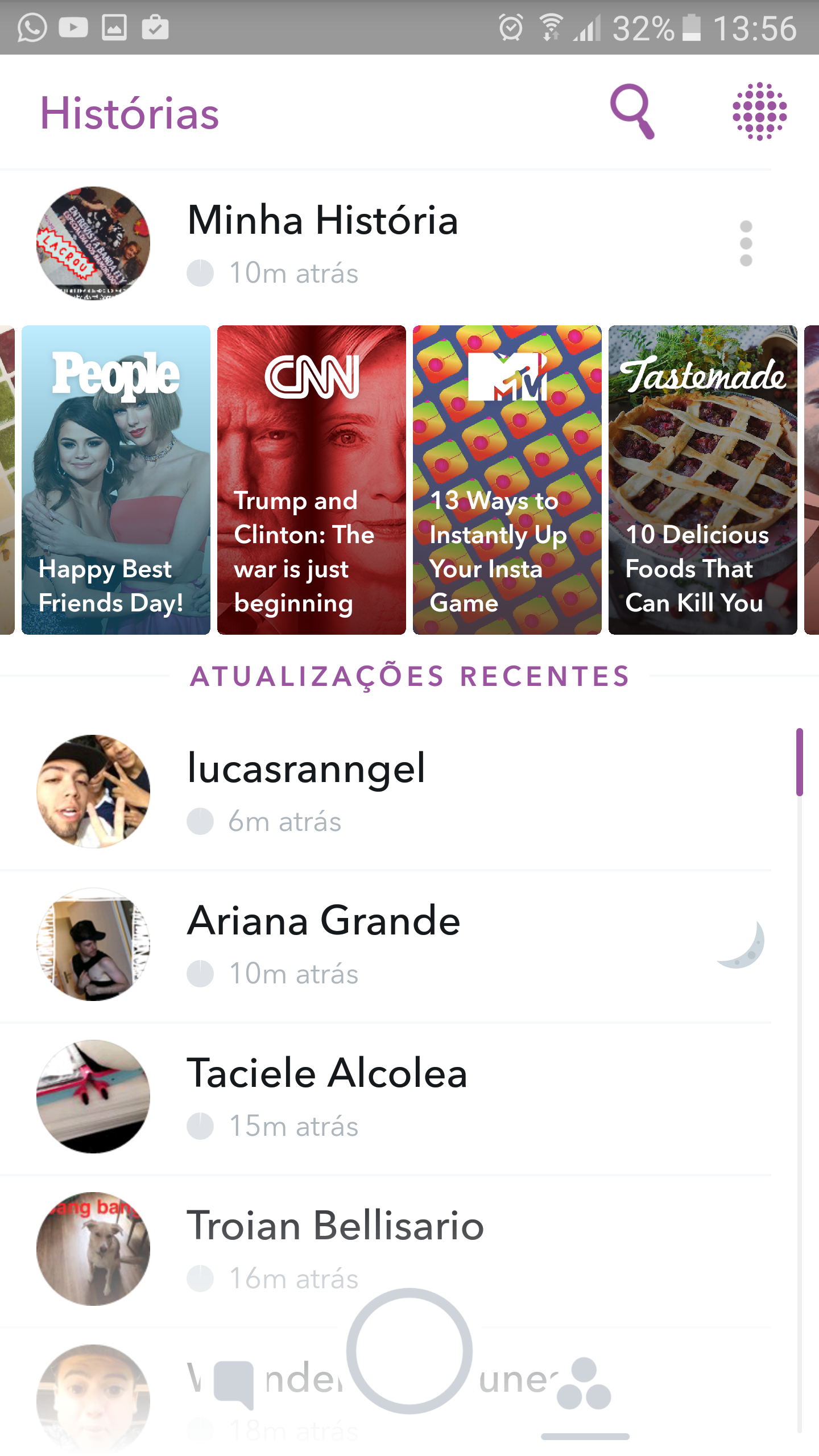 Atualização snapchat