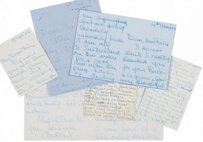 cartas raras de audrey hepburn leiloadas