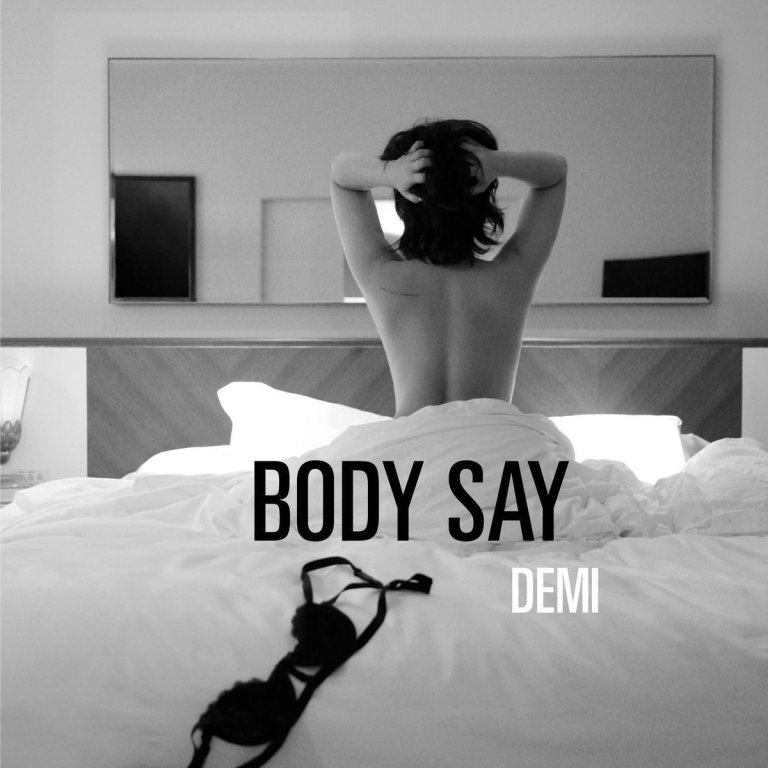 Demi Lovato de costas na capa do single "Body Say''