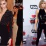 Taylor Swift e Cara Delenvigne de Calça de Vinil e Vestido