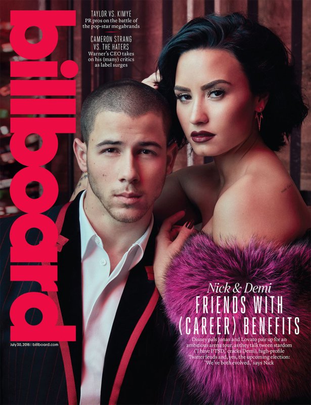 Demi Lovato e Nick Jonas na capa da Billboard