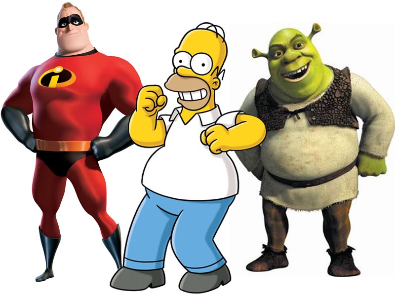 Sr. Incrível, Homer e Shrek