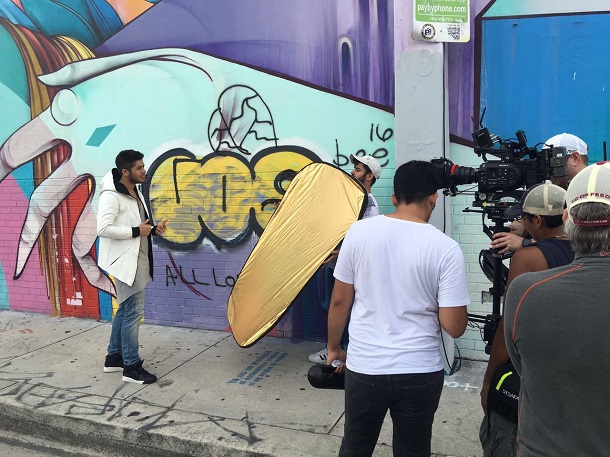 Zé Felipe gravando clipe de Tan Facil em Miami