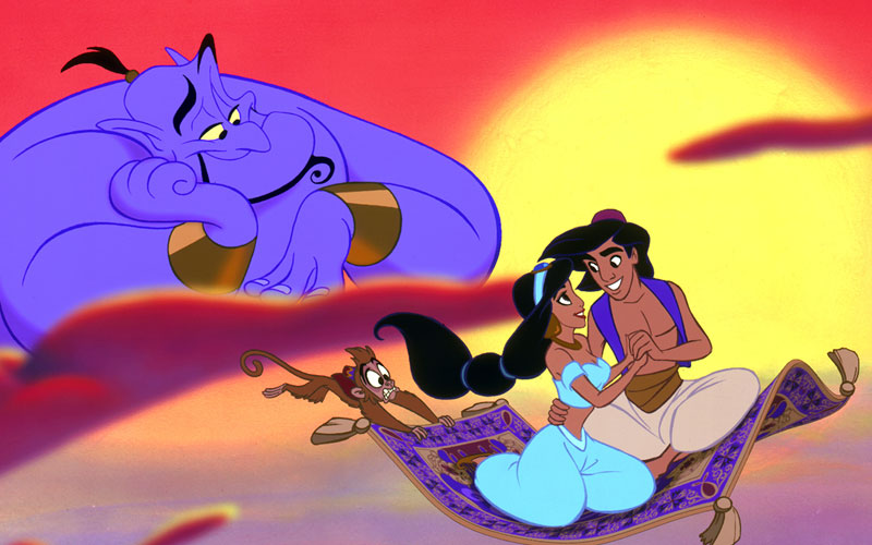 aladdin e jasmine no tapete mágico