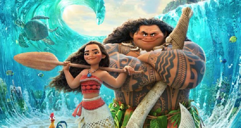 Moana e Maui, personagens do novo filme da Disney
