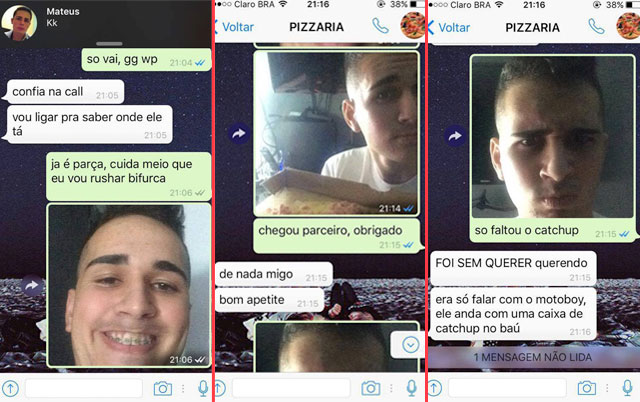 garoto pede pizza pelo whatsapp