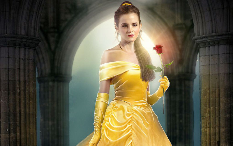 emma watson como bela, de a bela e a fera