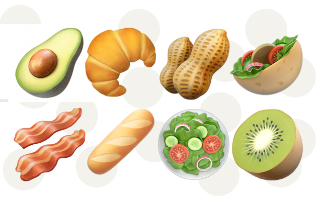 emojis novo da apple de comida