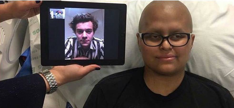 harry styles e sua fã com câncer