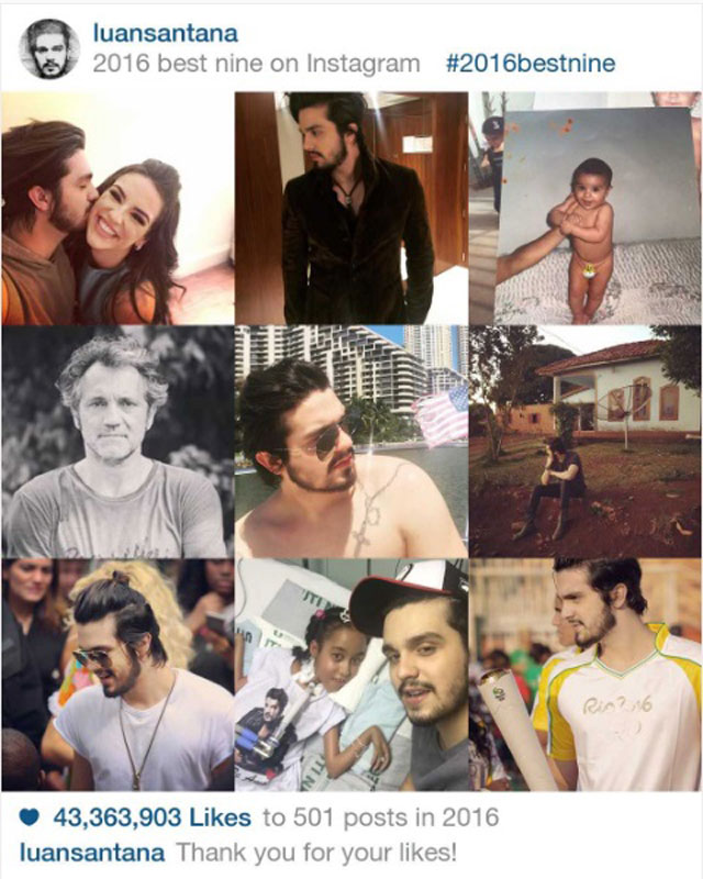 fotos mais curtidas do luan santana em 2016