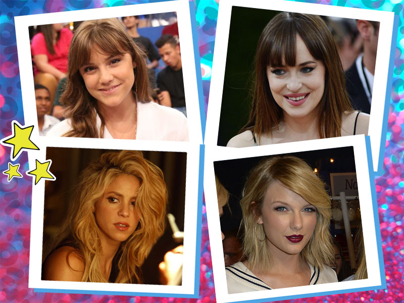 Alice Wegmann, Dakota Johnson, Shakira e Taylor Swift com franjas