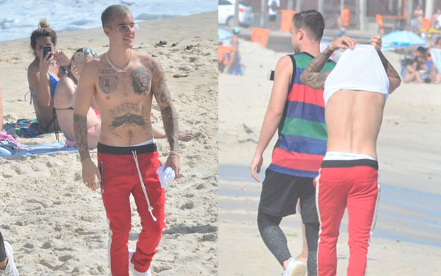 Justin Bieber na praia