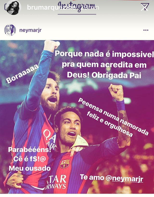 Foto de Neymar com vários elogios de Bruna Marquezine