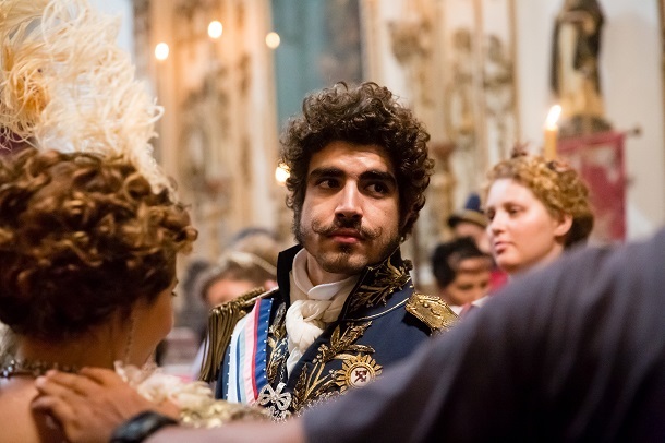 Ator Caio CAstro caracterizado como Dom Pedro