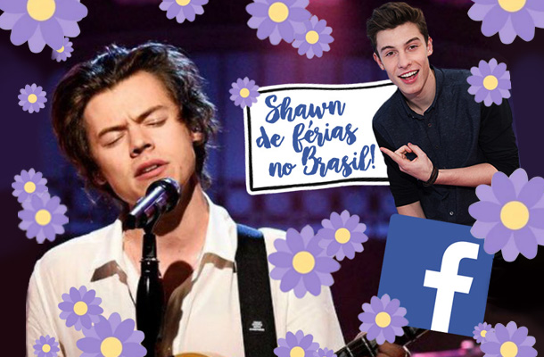 Harry e Shawn muma montagem com flores roxas do Facebook (novo botão)