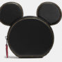 carteira preta no formato da cabeça do mickey mouse