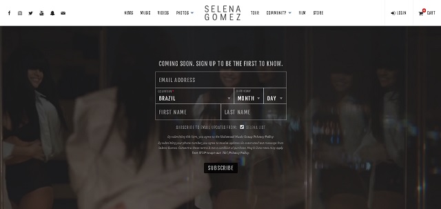 site oficial Selena Gomez