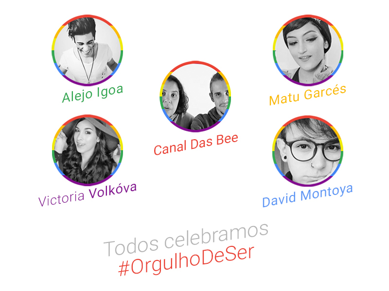 fotos dos youtubers que participarão da campanha #OrgulhoDeSer