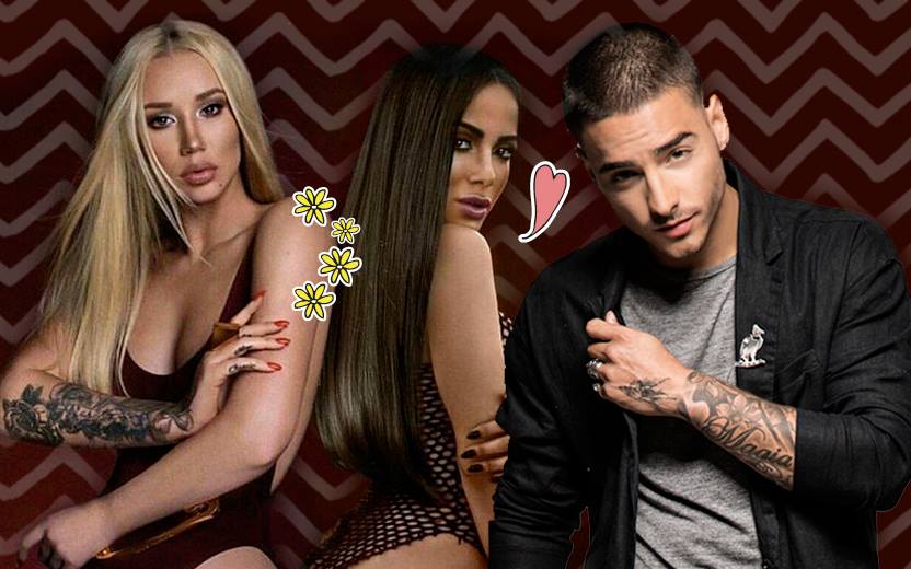 montagem com Iggy Azalea, Anitta e Maluma