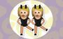 emoji de duas meninas loiras com colan preto e orelhas de coelho
