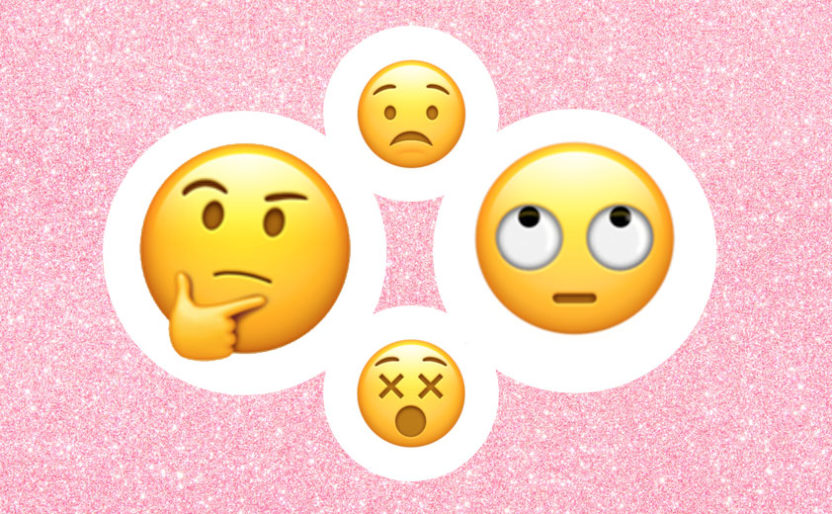 Montagem com emojis de reações, usados no FaceDance
