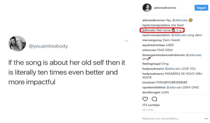 Demi Lovato confirma teoria de fã no Instagram!